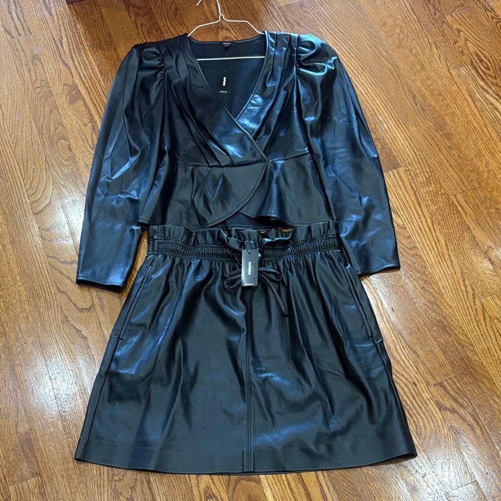Zara Black Faux Leather Ensemble